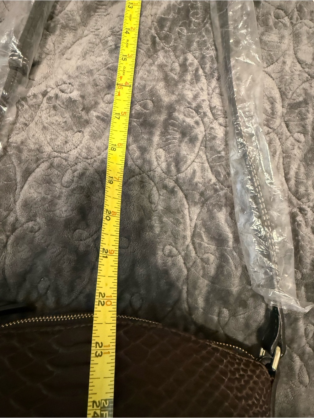 Dooney & Bourke Dark Brown Embossed Snake-Effect Crossbody - Picture 9 of 16